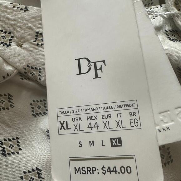 NWT Denim & Flower Petite Print Blouse Sz. XL - Picture 5 of 6